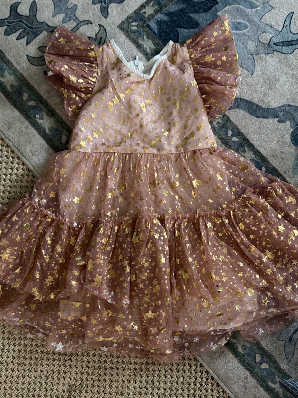 Lola + The Boys Rose Gold Star Tulle Party Dress